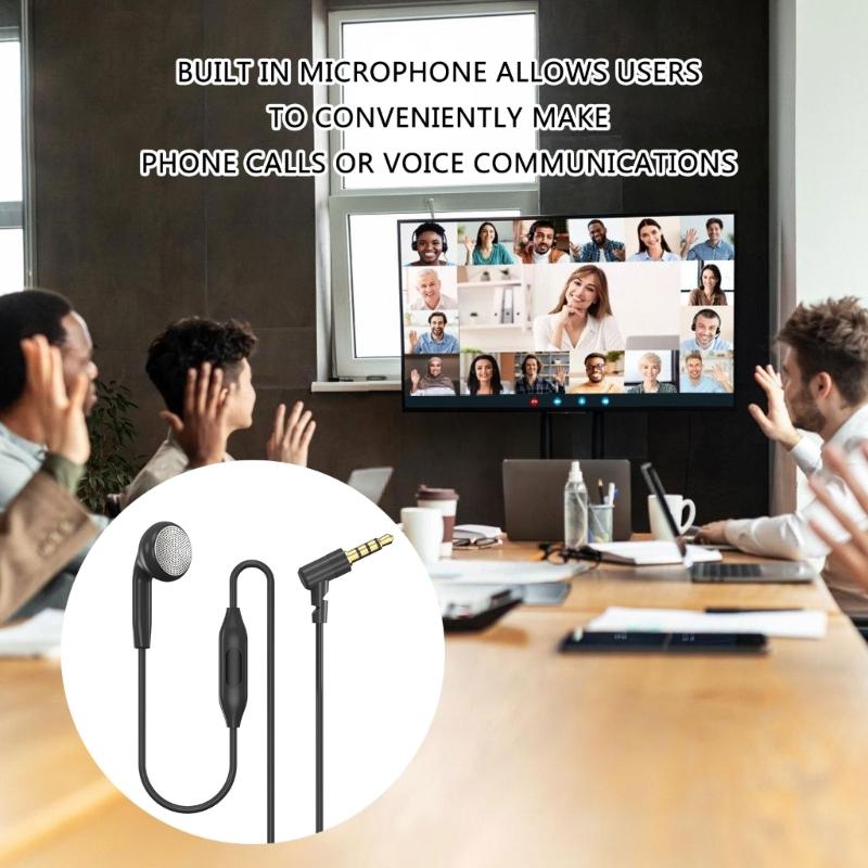 Earphone Single Side Earphone With Microphone for Smartphones Secure In Ear Design, Reinforced Cable, Wide Use