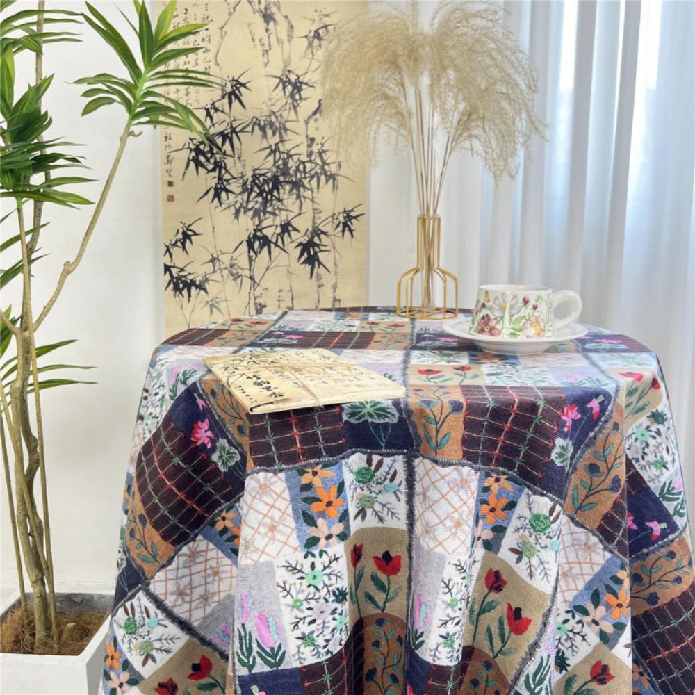 Chinese Style Printing Coffee Table Cover Vintage Picnic Mat Wedding Decor Floral Table Cloth Home