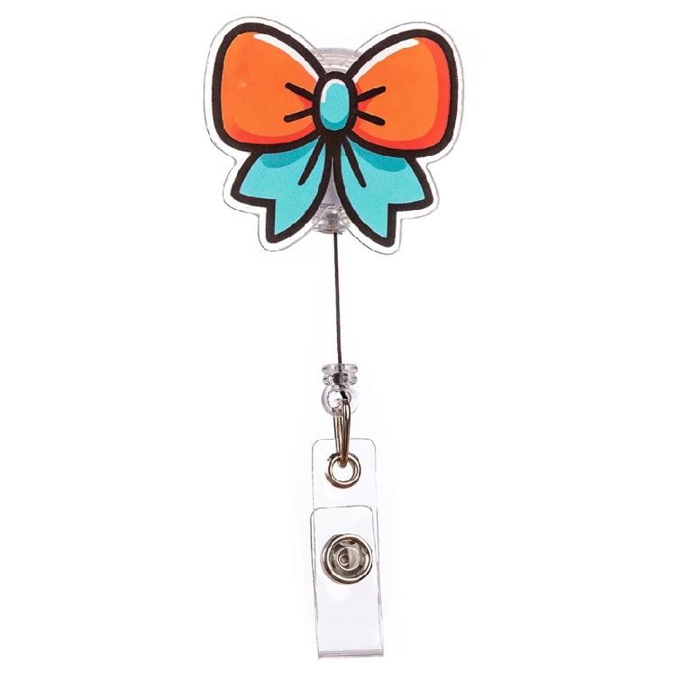 Bowknot Badges Holder Retractable Badges Reel Badges Reel Holder with Alligator Clip for Nurse Doctor Student Teacher