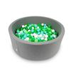 Dry Pool 110x40cm Gray with 500 Balls: White, Light Green, Mint, Green