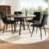 Runder Esstisch (80×80×75cm), Kaffeetisch für 4 Personen, geeignet für Esszimmer, Wohnzimmer, Metalltischbeine, Schreibtisch in Walnussfarbe und schwarze Beine