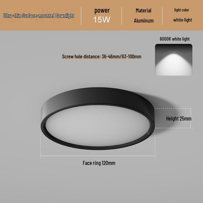 Ultradünne LED Aufbau Deckenleuchte Rund für Gänge, Flure, Eingangsbereiche - Stanzfreie Installation