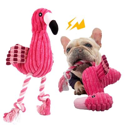 Brinquedos de Pelúcia de Flamingo Fofo para Cães Cordas Divertidas Interativas Rangentes para Mastigar Brinquedos para Animais de Estimação Pequenos e Grandes Suprimentos para Limpeza dos Dentes