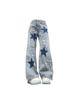 Dámské Baggy Blue Star Jeans Vintage Y2k Estetické džínové kalhoty 90. let Harajuku Kovbojské kalhoty s vysokým pasem a širokým pasem Oblečení 2000 2024