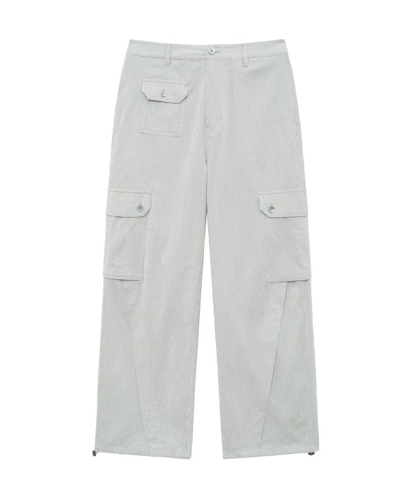 UNGIMMICK Pinstripe Cargo Pants (Light Gray)