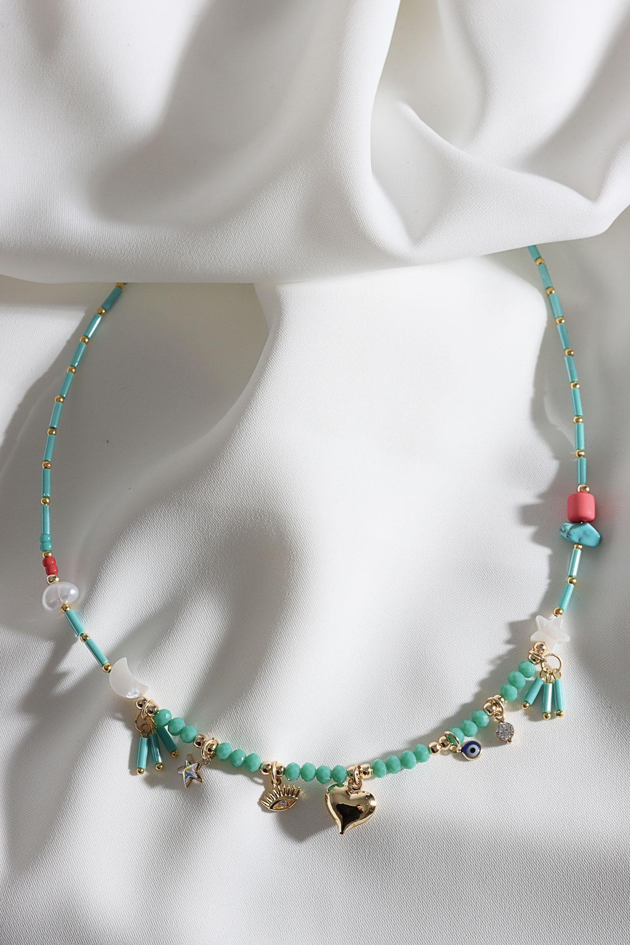 

Ожерелье из бисера зеленого цвета