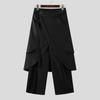 INCERUN Men Elastic Waist Layers Ruffled Pants Casual Irregular Long Trousers