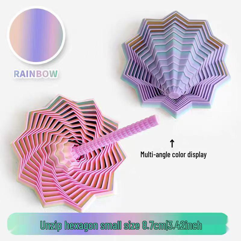 3D-gedruckter Radieschenturm Fidget Toy: Stressabbau und Optische Täuschung Polygonal Design mit Griff