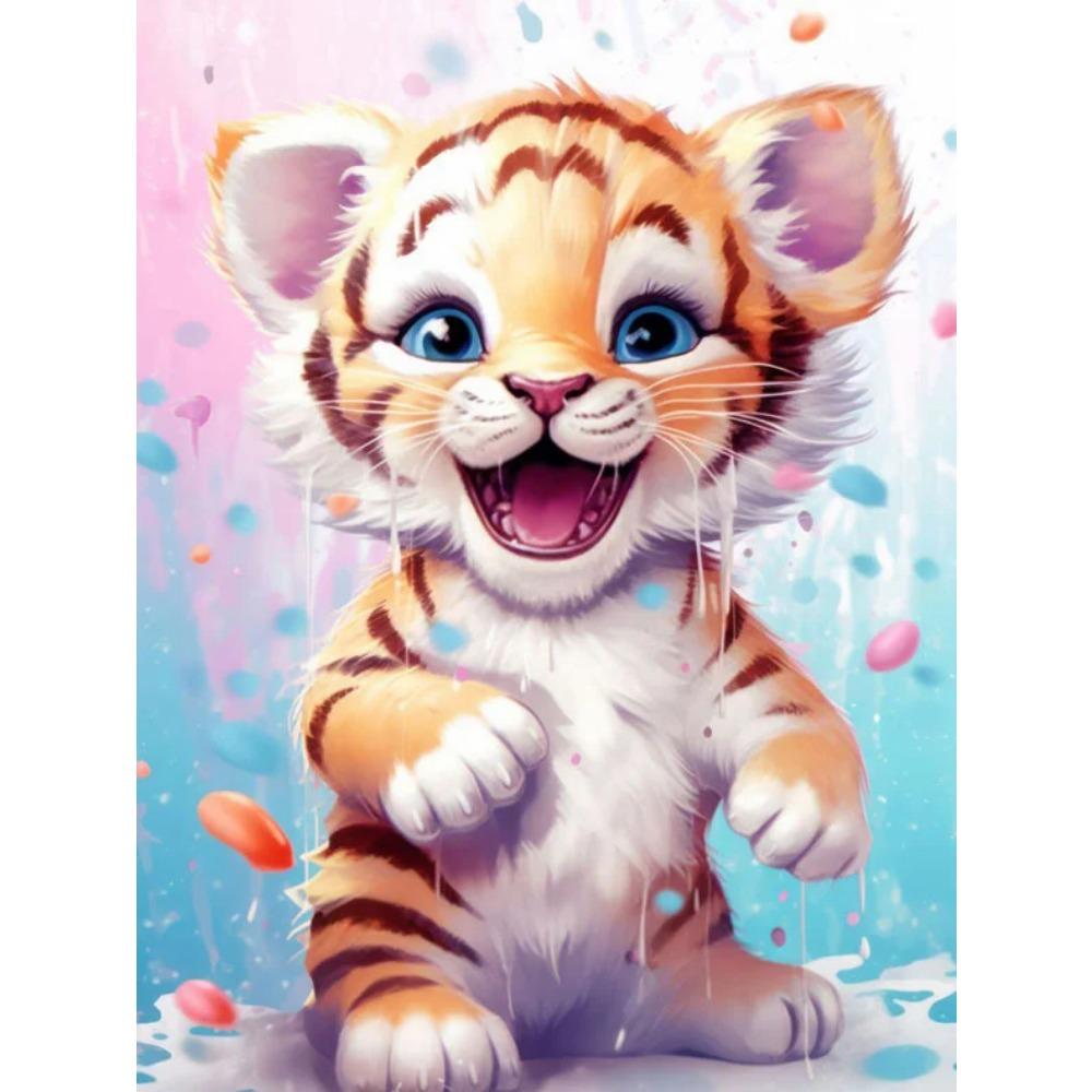

Алмазная картина, полная дрель, акварель, круглая алмазная живопись с животными, мультяшная сцена, кошка, сделай сам, алмазная мозаика, украшение дома Full Square 25X37.5CM