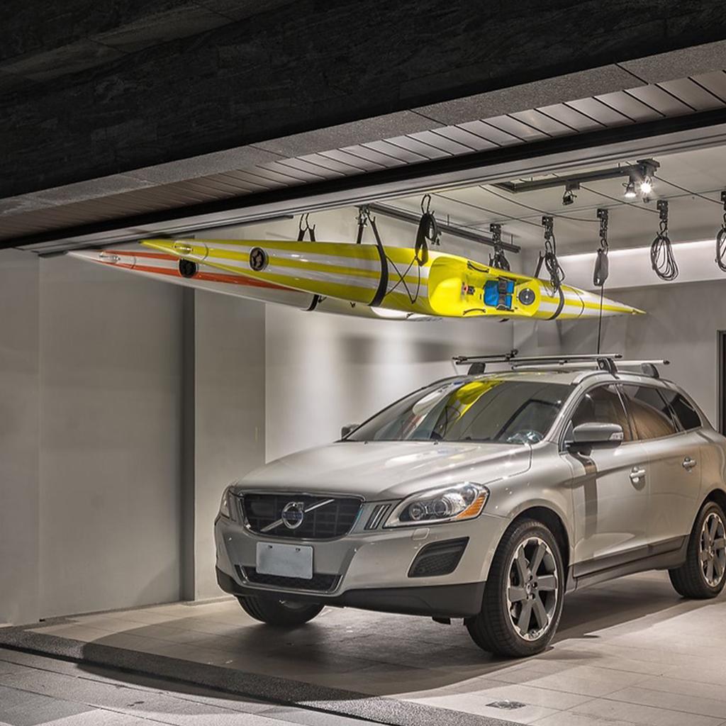 Kayak Lift with Hanging Pulley System Kayak Ceiling Rack Garage Ceiling Mount for Bicycle Paddleboard Canoe