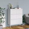 VidaXL Chest of Drawers White 80x35x101.5 Cm Steel