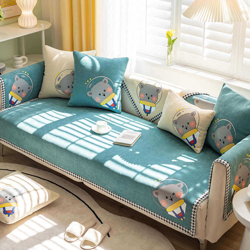 Sofa Cushion Universal Non-Slip In All Seasons French High-End Cartoon Seat Cushion Simple Sofa Cover Cover Cloth Backrest Towel