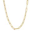 Spilla Rettangolare in Oro 18K Collana Semplice in Acciaio Inossidabile con Chiusura OT da Donna
