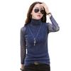 Damen Slim Fit Lila Langarm Lurex Basisschicht Top im koreanischen Stil