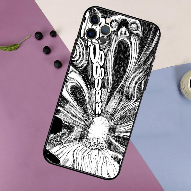 Horror Manga Style Phone Case For iPhone 16 15 14 13 12 11 17 Pro Max 13 mini 16 Plus 16e 17 Air Bumper Cover