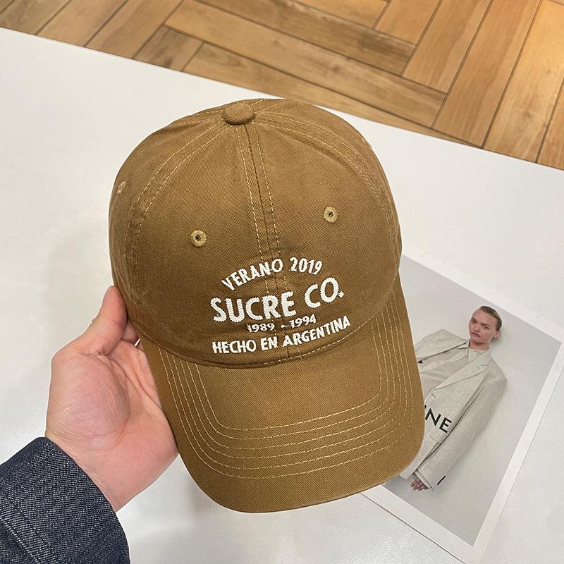 

Big Head Circle Letter Embroidery Baseball Cap Four Seasons Versatile Sunscreen Sun Hat Student Wide Brim Soft Top Cap 56-62CM