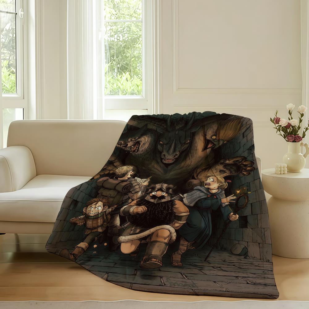 Anime Delicious in Dungeon Blanket For Sofa Office Bed Plane Travel Sleep Read Relax Camping Soft And Warm