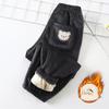 Autumn Winter Children's Warm Sports Long Pants Solid Color Fleece Lined Casual Trousers Mid To Large Child Fleece Pants