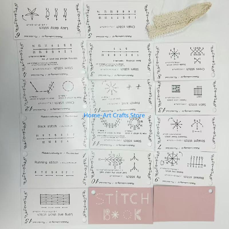 Y3NA Portable Stitching Guide Manual With Step By Step Embroidery Instructions Pocket Size Sewing Guide Book For Beginner CN