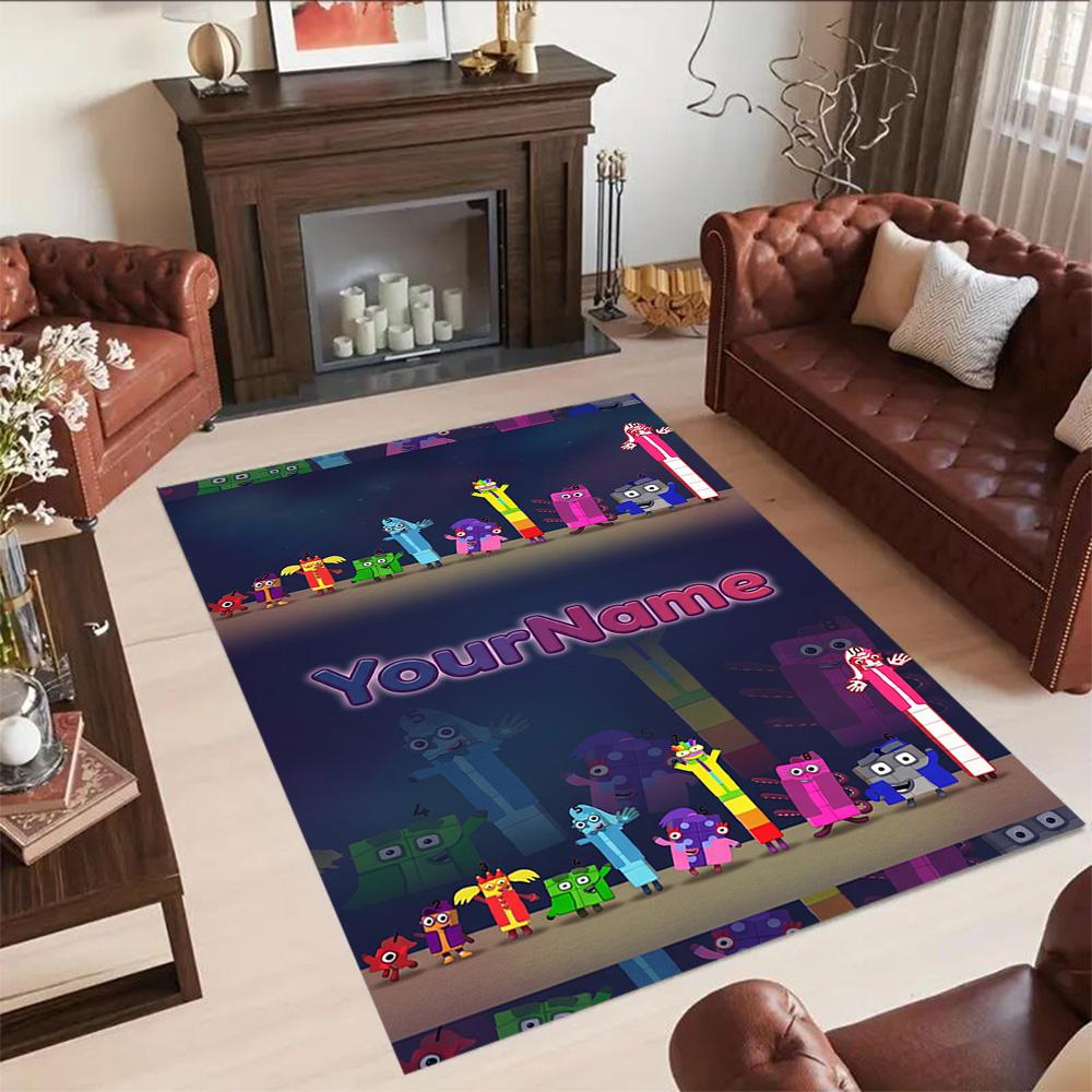 Numberblocks Customized Name Area Rug Design for Game Room Balcony Dormitory Study room Antislip Carpet Office home decor Wedding Party Gift
