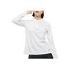 Nike Dri-FIT Victory Solid Logo Print Long Sleeve Polo Shirt Women Tops White DH2317-100