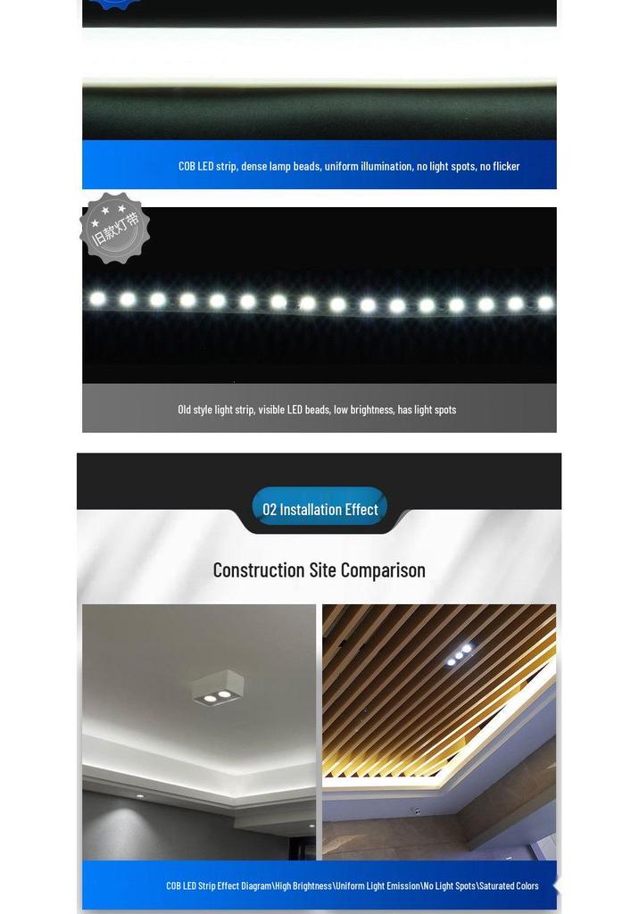 Waterproof 220V Silicone COB LED Strip Light - Bright, No Dark Spots, Indoor/Outdoor Use for Living Rooms