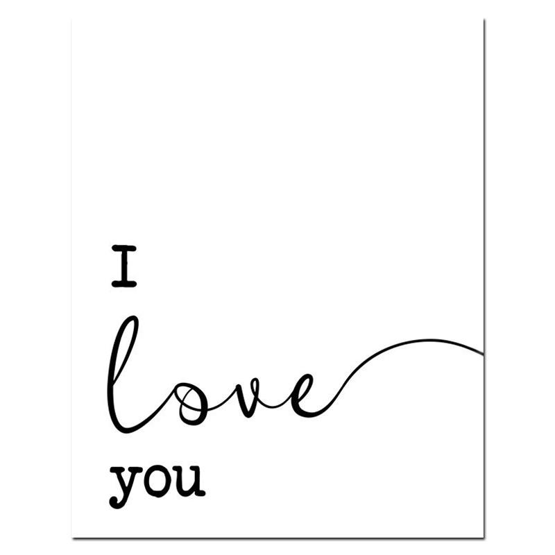 

Мінімалістичний I Love You I Know Love Подарунковий друк Картини на полотні Настінні картини Романтична цитата Плакат Домашній декор стін спальні 21X30cm No Frame
