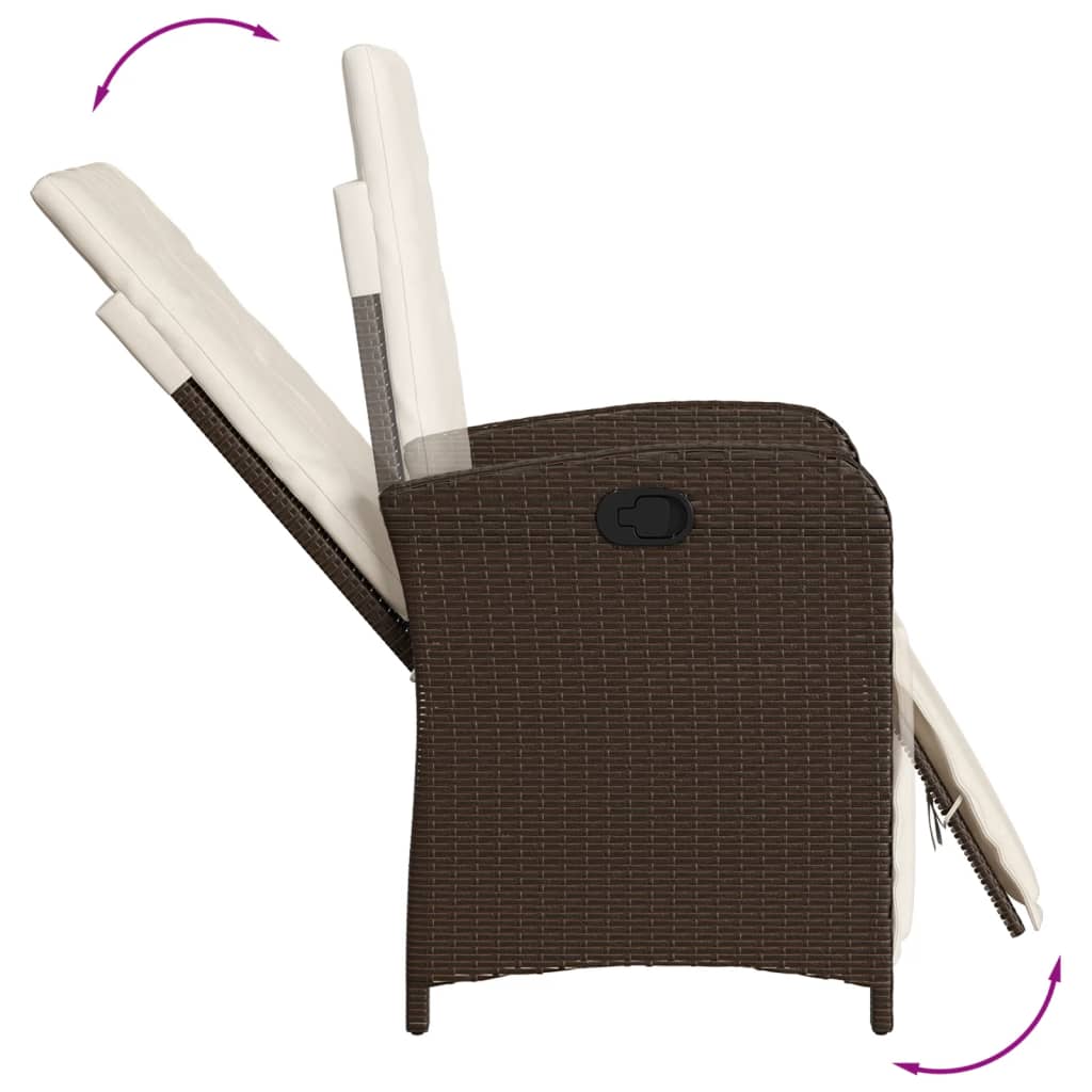 Vidaxl 5-Cz. Gartenmöbel-Set mit Kissen, Braun, Polyrattan