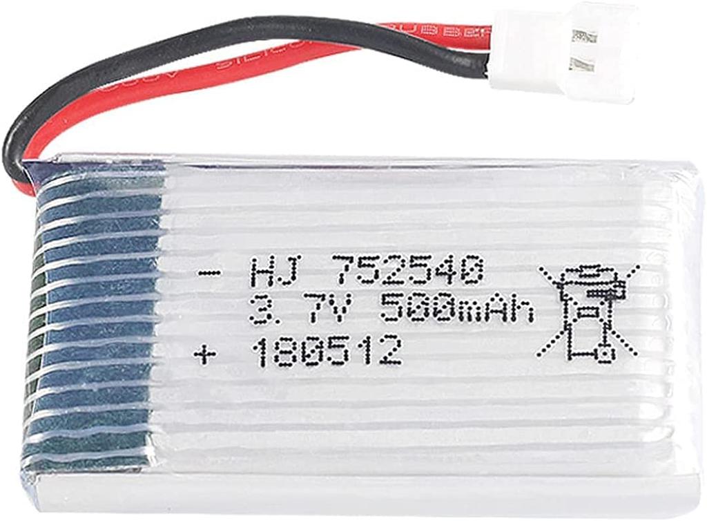 Set of 4 Rechargeable LiPo Batteries 3.7V 500mAh | Compatible with RC Drones Syma X5, Cheerson CX-30W, Skytech M68, WLtoys F949 | Size 45x25x9mm
