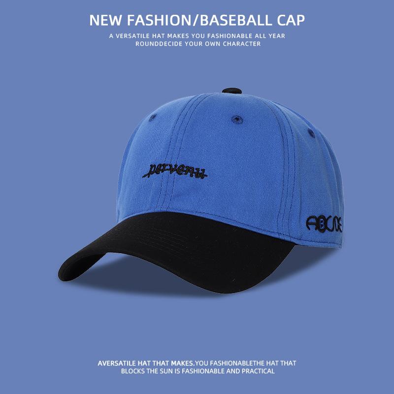 All-match Fashion Contrast Letter Embroidered Soft Baseball Cap for Women Fresh Candy Color Casual Outdoor Sun Protection Baseball Cap