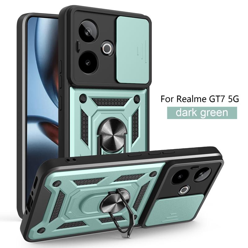 Pro pouzdro Realme GT7 5G Držák s magnetickým kroužkem do auta Pancéřové Nárazuvzdorné Coque Pro OPPO Realme GT7 GT 7 RealmeGT7 Kryt na ochranu objektivu