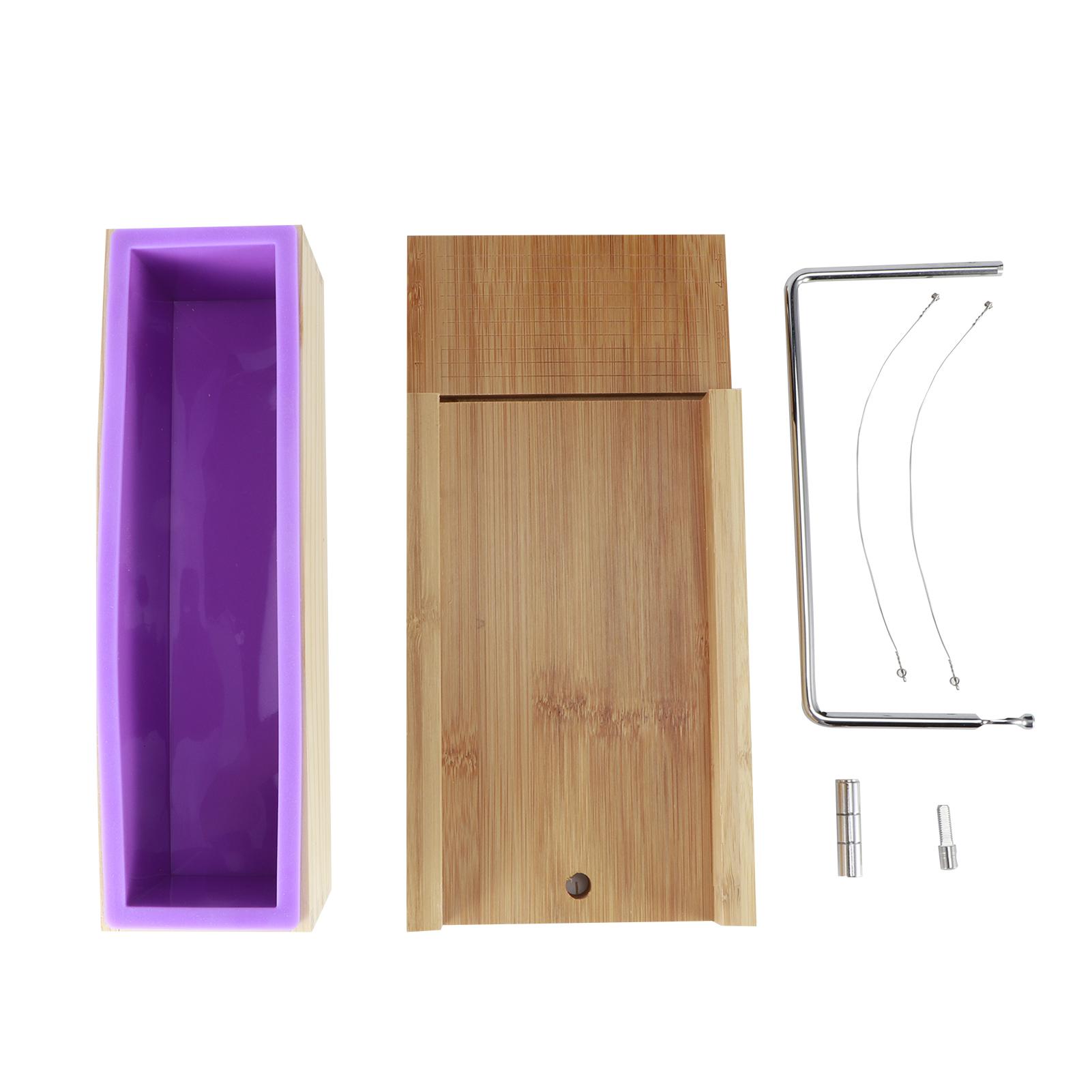 

Фиолетовый Многофункциональный DIY Регулируемый Ручной Резак для Мыла Форма Проволочная Режущая Машина(Бамбуковая форма-коробка без крышки )