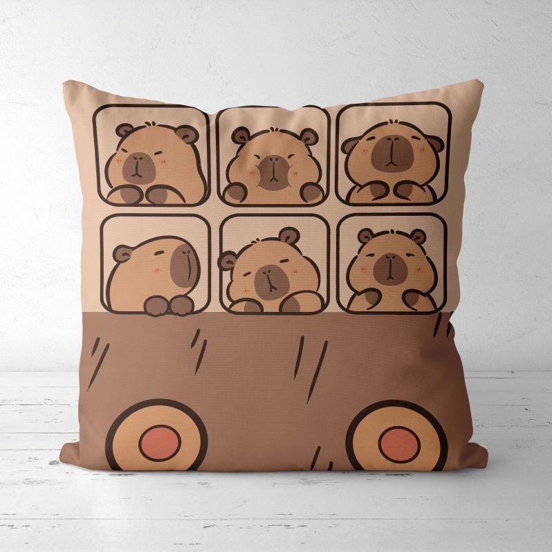Cute Kapibara Capybara Cartoon Two-dimensional Pillowcase Children's Bedroom Sofa Cushion Cover Nap Pillow Cover
