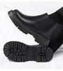 Herren Chelsea Boots im britischen Stil: Dicksohlige, höhenerhöhende, Echtleder, Slipper, mittelhoher Schaft, Herbst/Winter Martin Boots.