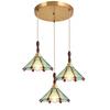 Tiffany Chandelier Retro Creative Stained Glass Lotus Pendant Light Corridor Bedroom Living Room E27 Single Head Hanging Lamps