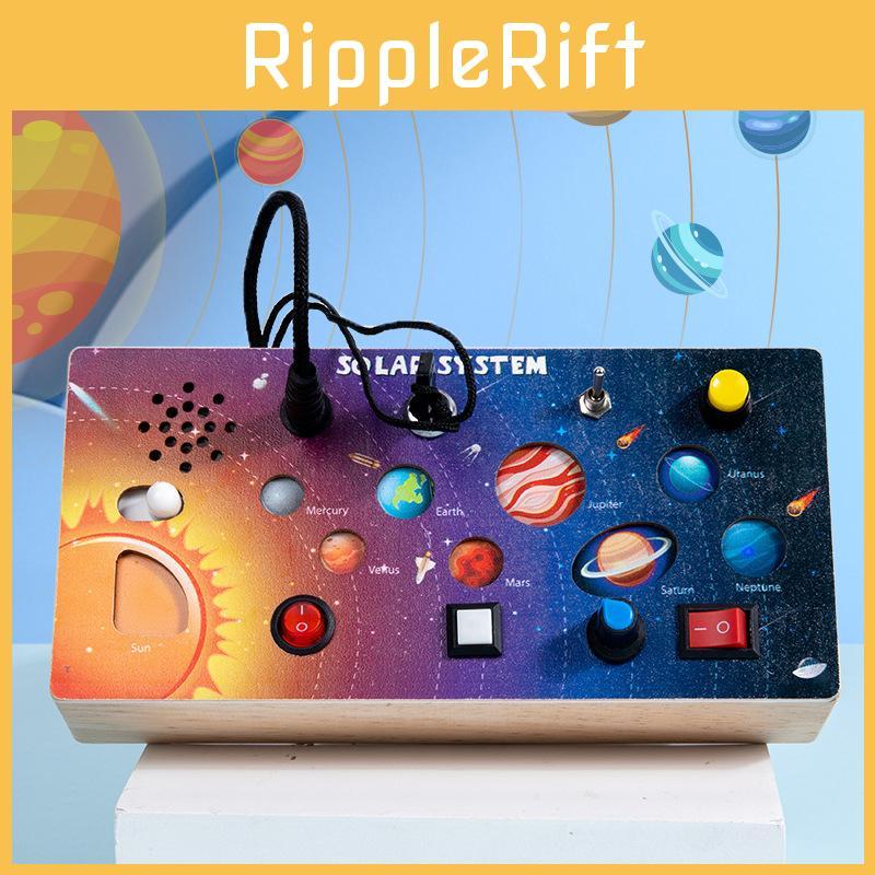 Wooden Solar System Busy Light Circuit Board Educational Toy For Early Learning