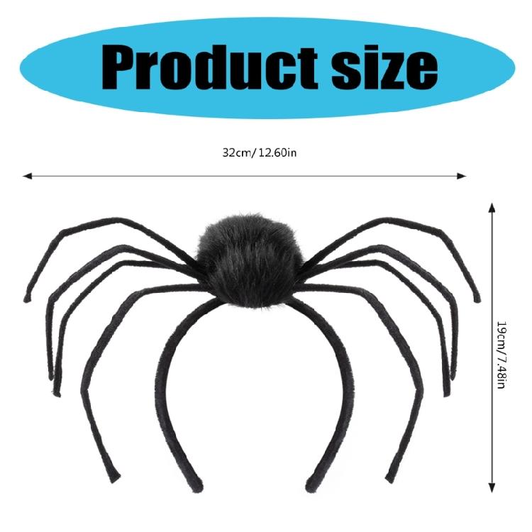 Punk Halloween Spiders Headband for Adult Kids Theme Party Witch Hairhoop Large Arachnid Hairband Party Props Headwear