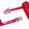 2/2.5/3/3.5m RJ12 4P4C Telephone Communication Cable With Gold Contacts Spring Coiled Cord Anti Twist Structure