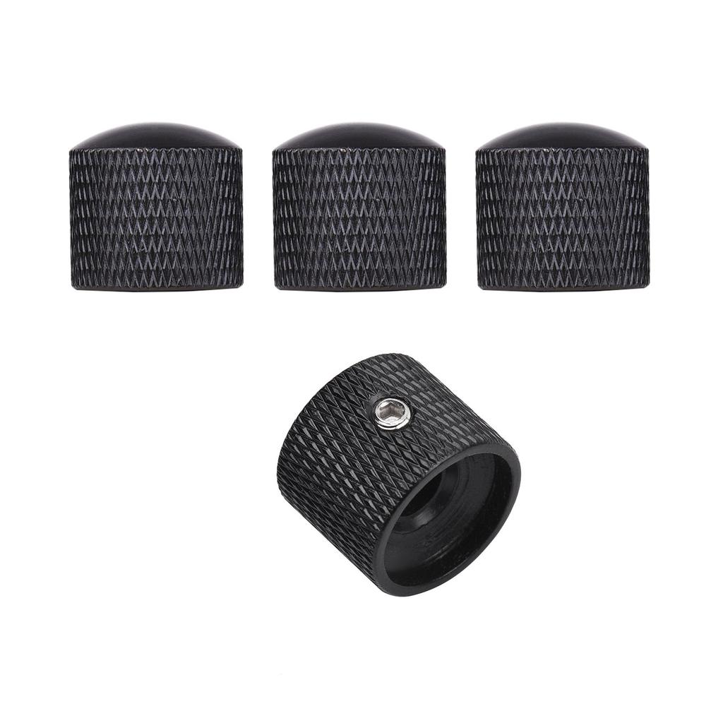 4pcs Metal Volume Tone Control Knob Dome Knob Set with Inner Hexagon Spanner for Electric Guitar Bass
