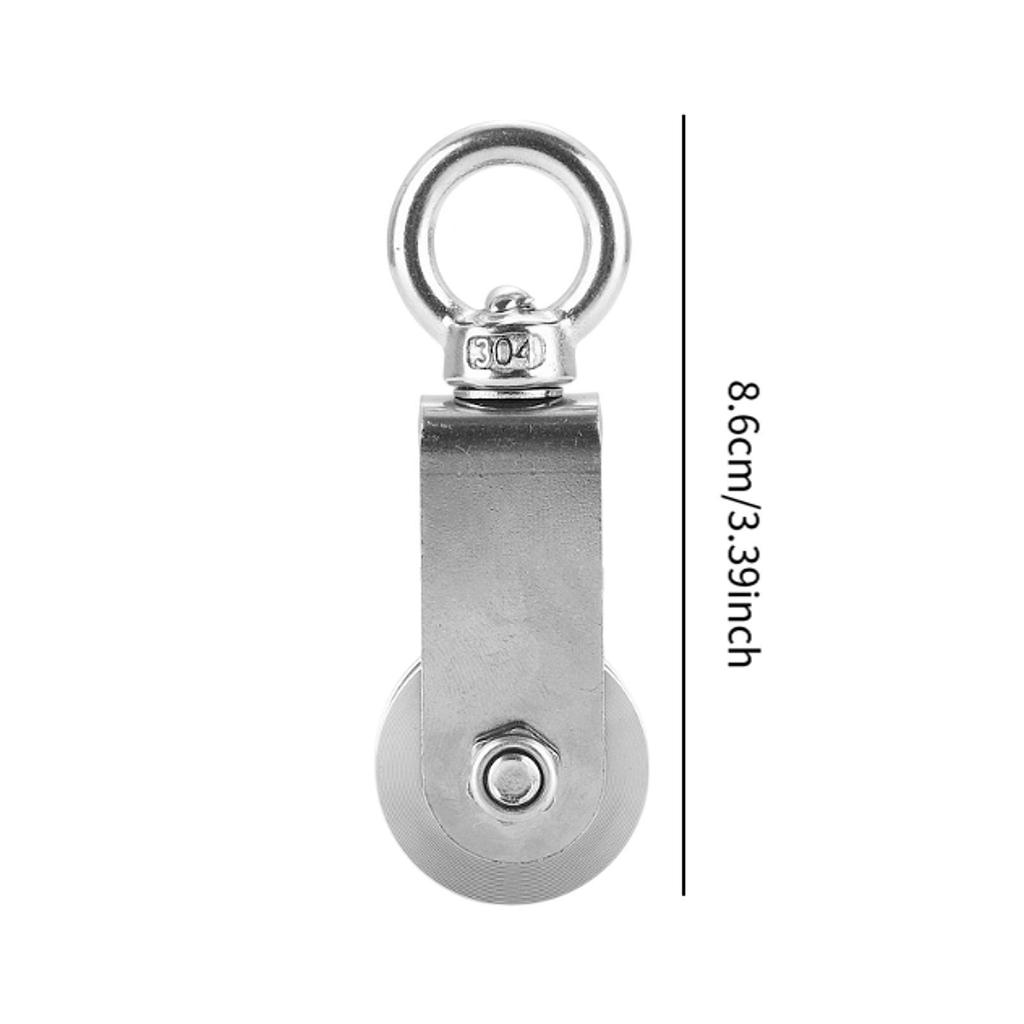 Swivel Pulley Block 360 Degree Rotation Stainless Steel Fitness Equipment Smooth Cable Pulley for Clothesline DIY Home Projects