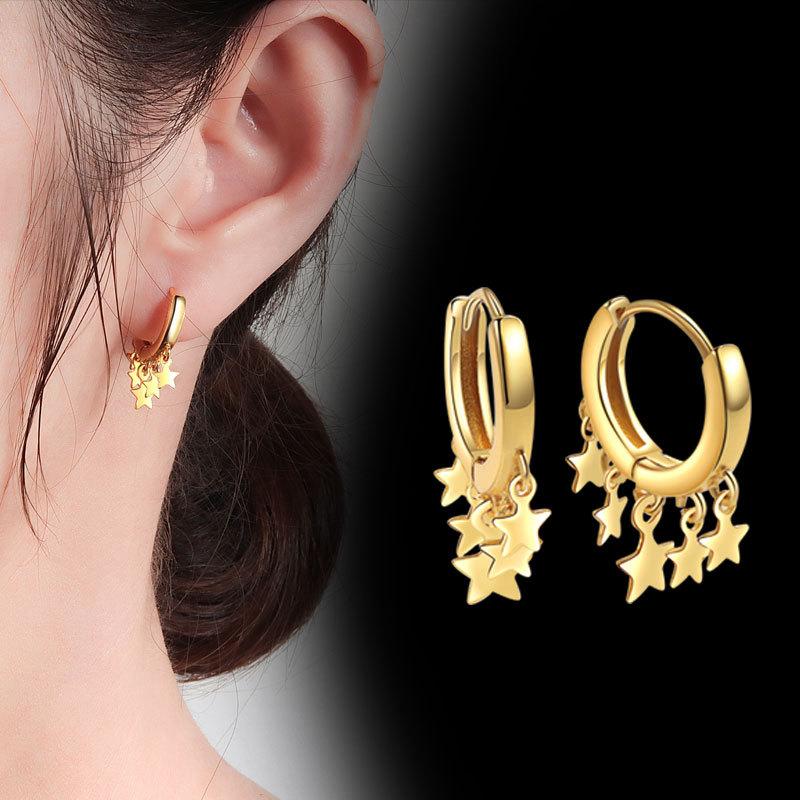 Minimalist Star Hoop Earrings For Women Cool Temperament Personality Simple Ear Cuffs Jewelry