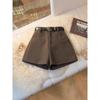 Women's High Waist Wide Leg Short Woolen Shorts Commuter Style A-Line Hot Pants
