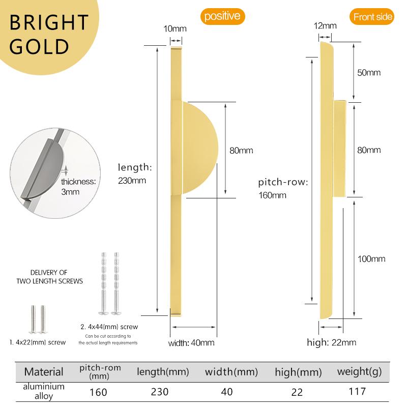 

Half Moon Kitchen Cabinet Pulls Modern Bathroom Cupboard Handles Black Semi-Circular Dresser Drawer Handles 160mm Hole Center 1 pcs