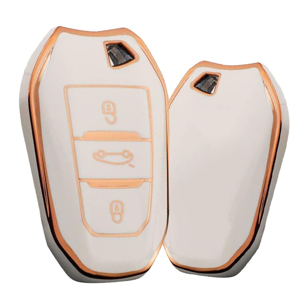 

KUNIO Специальный держатель для ключей Peugeot, Чехол для ключей, Смарт-ключ, Крышка для ключей, Силикон, Водонепроницаемый, Peugeot белый