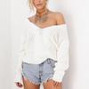 New Style Knit Sweater Solid Color V-neck Twist Pullover Sweater