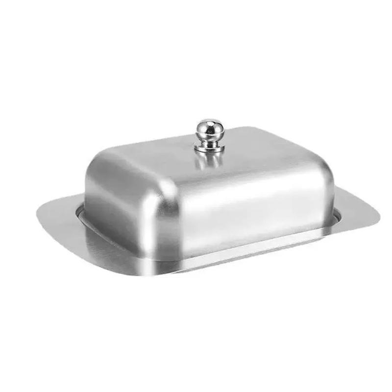 

1PC Stainless Steel Butter Dish With Lid Handle Cover Design, Solid Cheese/Butter Container With Cover, Dessert Cheese Bread Box