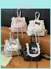Hello Kitty Girls Backpack With Lace Trim And Cartoon Pattern For Daily Use