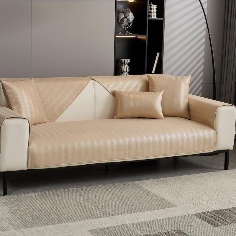 

Dutch Silk Sofa Cushion Light Luxury Modern High-End All-Season Non-Slip Leather High-End Spring And Autumn Cover Towel Cover Cloth 70*70cm