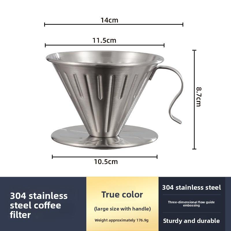 V60 Coffee Filter Stainless Steel 304 Coffee Set Equipment - Filter Cup Funnel Drip