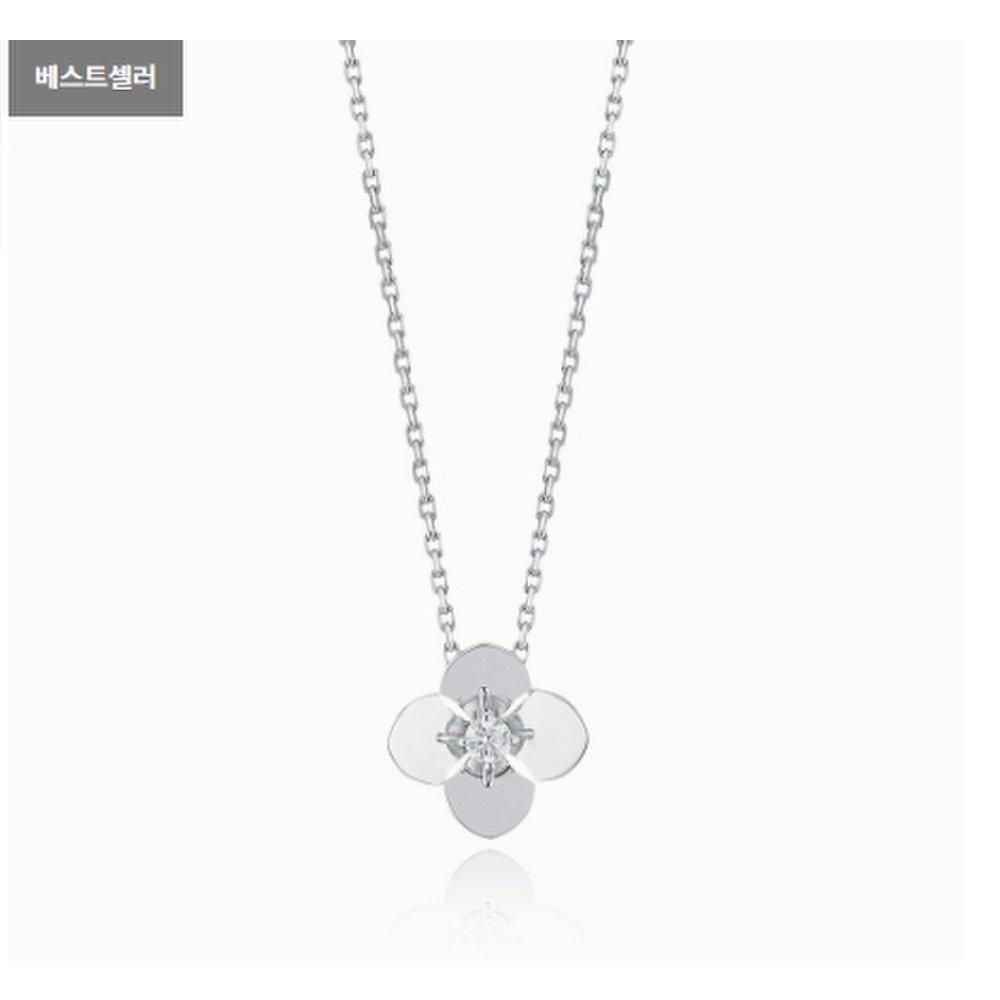 Tudor Rose Diamond Silver Necklace Llns24218S_S